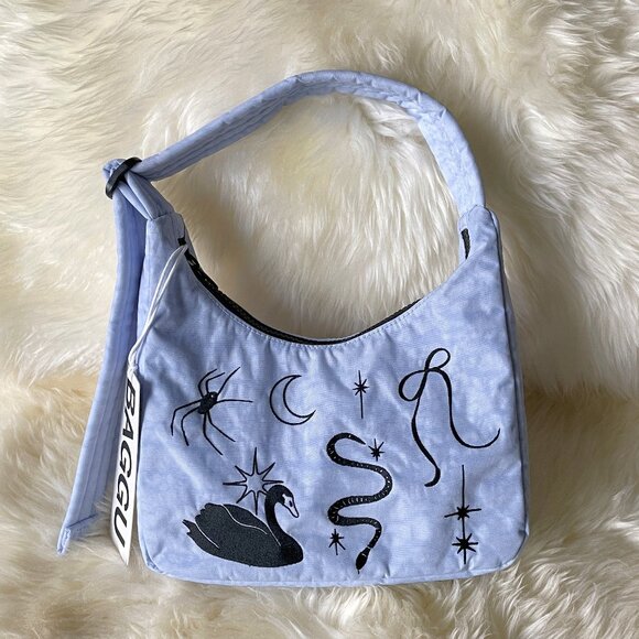 NWT Baggu Mini Nylon Shoulder Bag - Embroidered Ballet Icons